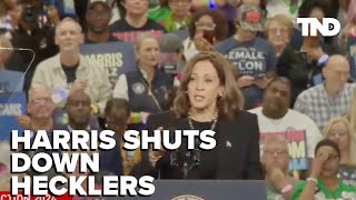 Harris addresses hecklers at Harrisburg Pennsylvania rally [upl. by Nessy]