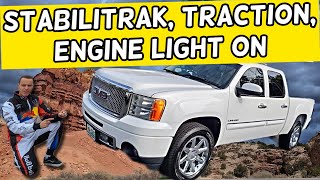 WHY GMC SIERRA STABILITRAK TRACTION CONTROL LIGHT ENGINE LIGHT ON 2007 2008 2009 2010 2011 2012 201 [upl. by Basir696]