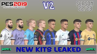 PES 2019  NEW KITS LEAKED SEASON 2223 KITSERVER V2  SIDER ONLY [upl. by Lah292]