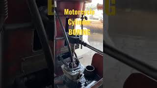 Motorcycle cylinder Boring on shorts motorcycle cylinder boring mechanical tricks repair [upl. by Irbmac]