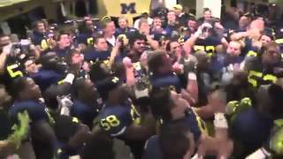 Michigan players sing Hail To the Victors [upl. by Norry]