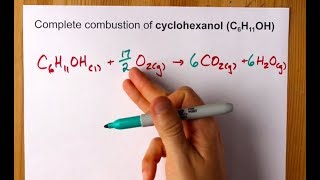 Complete Combustion of Cyclohexanol C6H11OH Balanced Equation [upl. by Adolphe635]