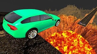 Beamng drive  Open Bridge Crashes over Volcano 1 Jumping into Volcano Crashes [upl. by Rotberg495]