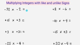 Multiplying Integers [upl. by Sheya229]