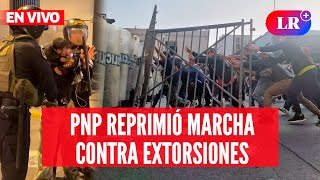 PNP reprimió MARCHA frente al CONGRESO reportan detenidos y heridos  EnVivoLR [upl. by Eirhtug]