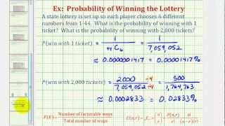 Ex 1 Probability Using Combinations Lottery [upl. by Melosa]