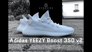 Adidas YEEZY Boost 350 v2 ‘triple white’  UNBOXING amp ON FEET  fashion shoes  2018 [upl. by Dahlia]