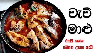 වැව් මාළු ගමේ රසට උයන්නේ මෙහෙමයි  fish curry recipe sri lanka in sinhala [upl. by Anyrtak]