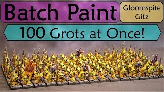 Gloomspite Gitz Batch Painting Efficient Painting of 100 Moonclan Grots to Tabletop Quality [upl. by Quinn]