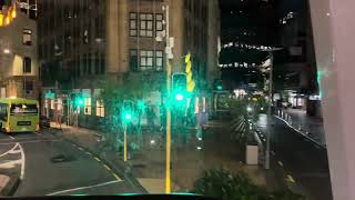 DOUBLE DECKER Wellington Railway Station to Courtenay Place at night [upl. by Base541]