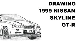 Drawing 1999 Nissan Skyline GTR [upl. by Collin]