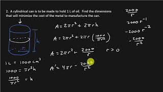 Calculus  Optimization Problems [upl. by Ynnob]