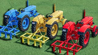 Work with Colors  CULTIVATING WORK with GIANT MACHINE with Mini Tractors  Farming Simulator 22 [upl. by Ienttirb]