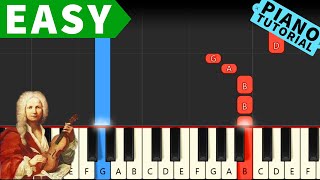 Vivaldi  Spring Four Seasons  EASY SLOW Piano Tutorial [upl. by Leontine]