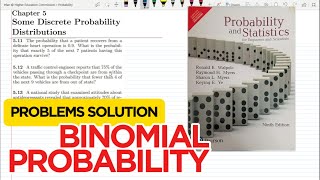 Problem 511 to 513 Binomial Distribution  Exercise Solution of Probability amp Statistics Walpole [upl. by Watkin]