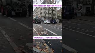 Manifestation dagriculteurs à Nantes ce mercredi 27 novembre 2024 🧑‍🌾🇨🇵 france agriculteur [upl. by Anuahsed]