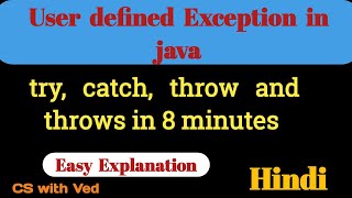 User defined Exception in java trycatch throw and throws class [upl. by Isador]