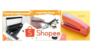 Officom Wire Binding Machine  Kwtrio rotating stapler  leather Puncher shopee unboxing [upl. by Artemisia]