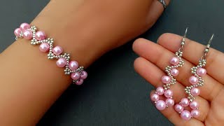 Easy Pearl Jewelry Making At HomeBracelet amp Earrings Handmade Jewelry Useful amp Easy [upl. by Acirtal]