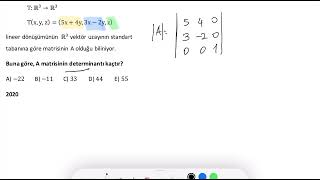 Lineer Cebir Lineer Dönüşümler Soru Çözümü 4 2020L Benzer öabtmatematik [upl. by Rednaeel56]