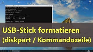 Windows 10 USBStick mit diskpart formatieren Kommandozeile [upl. by Frum353]