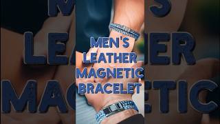 Mens genuine leather braided magnetic bracelet [upl. by Raybin]