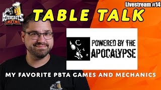 Powered by the Apocalypse My favorite PbtA games and mechanics  Table Talk  Livestream 14 [upl. by Akkin593]