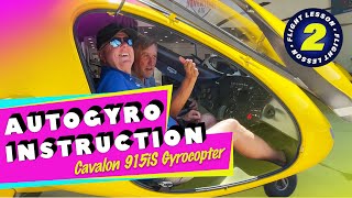 Second Gyrocopter Lesson AutoGyro Cavalon 915iS Complete Flight at Adventure Air Gyroplanes Rich [upl. by Lehcar871]