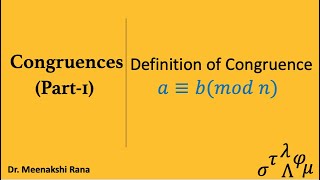 Congruences Part 1 Definition of Congruence [upl. by Tanny]