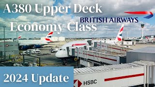 Flight Review British Airways A380 2024 Version  London  Los Angeles  Economy Class Upper Deck [upl. by Arbuckle]