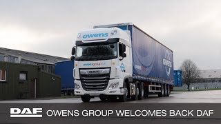 DAF Trucks UK  Owens Group Welcomes DAF Back Into The Fleet  New DAF XF [upl. by Ylus]