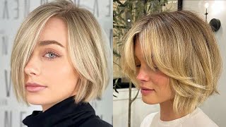 Beautiful and modern Short haircutsBeautiful bob With Bangs haircuts trends in 2024 [upl. by Cousin]