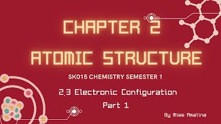 SK015 Chapter 23 Part 1 Electronic Configuration [upl. by Aiehtela761]