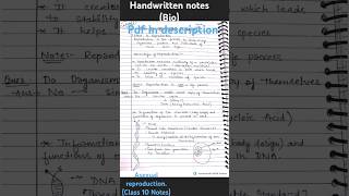 pw class 10 handwritten Notes Upto Asexual reproduction class 10 [upl. by Onahpets]