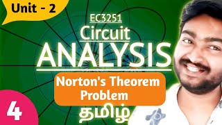 Nortons Theorem Problem in Tamil  Circuit Analysis EC3251 Unit 2 Nortons Theorem in Tamil [upl. by Ettener334]