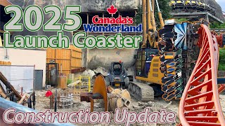 New 2025 Launch Coaster at Canadas Wonderland  Construction Update  July 2024 [upl. by Ailido]