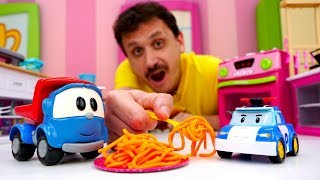 Scuola di cucina  Le ricette per far mangiare le verdure ai bambini Robocars [upl. by Hermine]