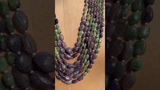 Natural Tanzanite With Emerald Necklace tanzanitejewelry emeraldnecklaces [upl. by Carthy]