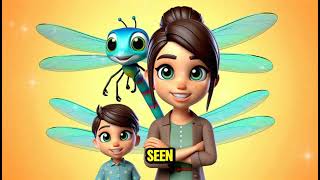 quotFly Dragonfly  Fun Cartoon Nursery Kids Music Songquot with lyrics [upl. by Ylra]