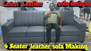 how to make Latest Leather sofa  Latest Leather Sofa design 2023 4 Seater Leather sofa [upl. by Petigny]