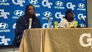 101924 Georgia Tech Yellow Jackets OL Jordan Williams and WR Eric Singleton Jr Postgame Interview [upl. by Idisahc]