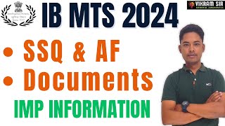 IB MTS 2023 SSQ amp AF Form with Important Information II By Vikram Sir [upl. by Natrav431]