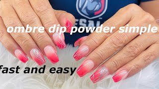 Nails ombre dipping powder with brushombrenailsdesignnailart [upl. by Inaliel]