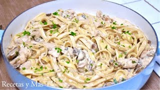 Fettuccine Alfredo con Pollo prepará Salsa Alfredo en casa con pocos ingredientes [upl. by Mathias558]