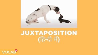 JUXTAPOSITION का हिंदी में अनुवाद।  JUXTAPOSITION MEANING EXPLAINED IN HINDI  VOCAB PLUS [upl. by Notlad]