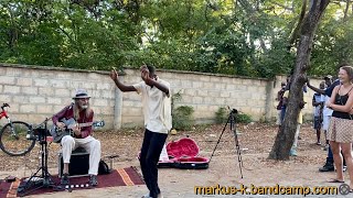 I got them DANCING in Diani Beach Kenya  street blues with looper [upl. by Dranek850]