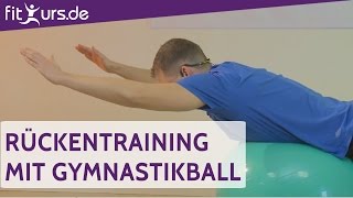 Rückentraining mit Gymnastikball  Übung des Monats by fitkursde [upl. by Melony415]