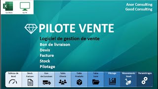 PILOTE VENTE  Outil Excel pour la gestion  BL  Devis  Factures  Stock [upl. by Aeht743]