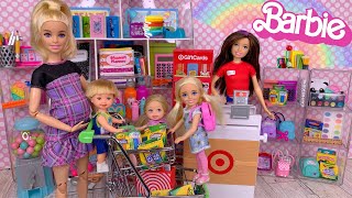 Barbie School Supply Shopping for Mini Toys with Barbie Family [upl. by Darda135]