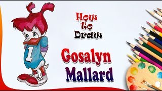 How to Draw Gosalyn Mallard  Easy drawing [upl. by Kuth]